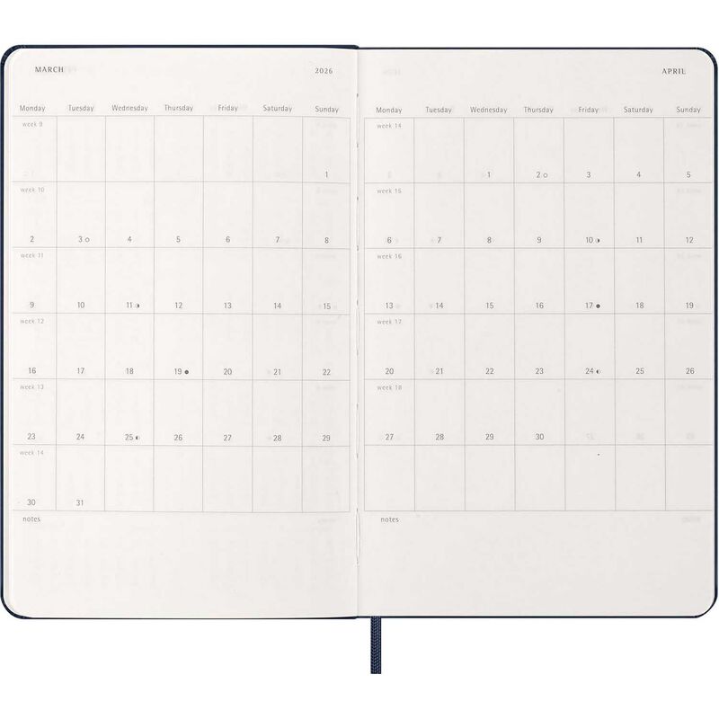 Moleskine Diary 12 Month Daily HC Large Sapphire Blue 2026 image number 2